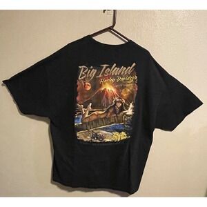 Vintage Harley Davidson Big Island Hawaii Graphic 3XL T Shirt Mens Black